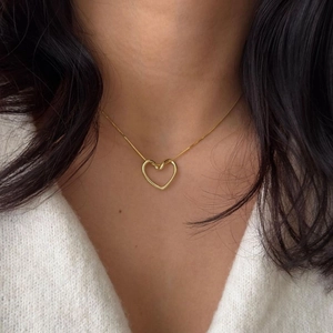 Minimalistische S925 Sterlingsilber Herzkette mit Gold-Finish für Frauen