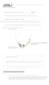 Detailed specs of S925 silver irregular heart necklace with natural freshwater pearls