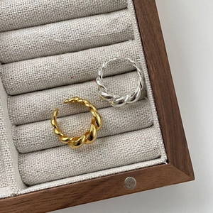 Minimalistische S925 Sterling Silber Croissant Ringe offen in Gold- und Silber-Finish