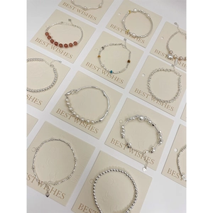 S925 Sterling Silver Artificial Pearl Beaded Charm Bracelet For Women Niche Design Heart Tulip Flower Geometric Adjustable Bracelet Jewelry Gift