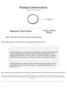 Vue détaillée de la bague en argent S925 montrant la largeur de 1,8 mm et les tailles