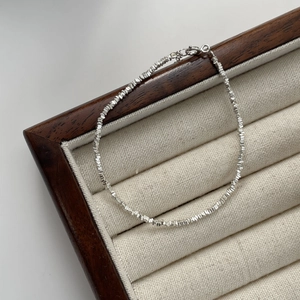 Bracelet élégant en argent sterling S925 avec des perles d'argent scintillantes