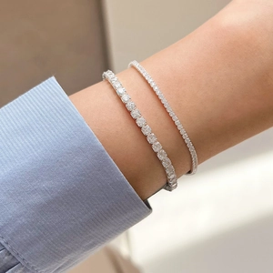 Elegant S925 sterling silver tennis bracelets with sparkling zircons for women