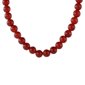 Polished S925 sterling silver necklace with a vibrant red agate pendant for women
