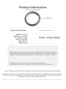 Detail view of S925 silver ring featuring a 4.6mm width and 2.3mm thickness measurement