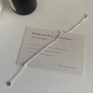 Elegant S925 sterling silver thin sparkling chain bracelet with a round branded tag