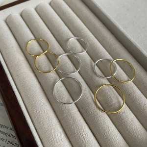 Minimalist 925 sterling silver thin stackable rings in gold and silver finish