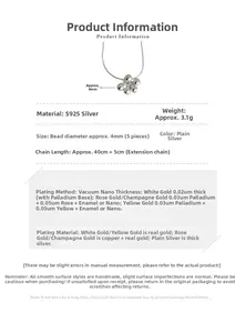 Detail specifications of S925 silver necklace with 4mm bead pendants and 40cm chain