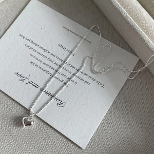 Collier élégant en argent sterling S925 avec pendentif cœur sur chaîne à billes