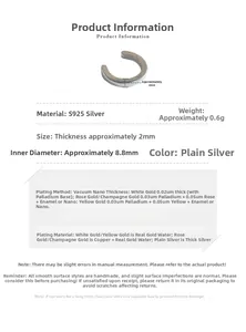 Technical drawing showing dimensions of 8.8mm inner diameter silver ear cuff