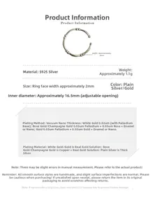Detail view of S925 sterling silver oval bamboo ring showing dimensions and weight