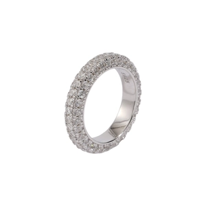 Sparkling 925 sterling silver full eternity ring with cubic zirconia micro-pave setting