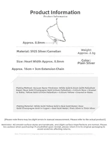 Spécifications détaillées du bracelet double en argent S925 avec cœur en calcédoine