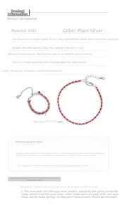 Detail view of S925 sterling silver handmade red woven rope bracelet and adjustable ring set