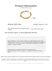 Détails de bague vague en argent S925 avec largeur 2,6mm et diamètre intérieur 16,3mm