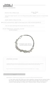 Detailed specifications of S925 sterling silver bracelet with natural white crystal stones