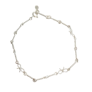 Bracelet nœud artisanal en argent sterling S925 avec chaîne torsadée élégante