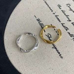 Minimalistischer 925 Sterling Silber Wellenring Verstellbarer Flüssigmetall Ring Damen Mode Schmuck Gold Silber Plattiert
