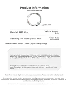 Detailspezifikationen für gewellten S925 Sterlingsilber Ring mit Vakuumbeschichtung