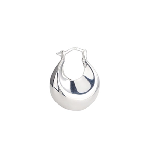 Créoles en argent sterling S925 poli avec un design goutte d'eau creuse moderne
