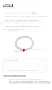 Detail of S925 silver beaded bracelet with white crystal and red agate beads