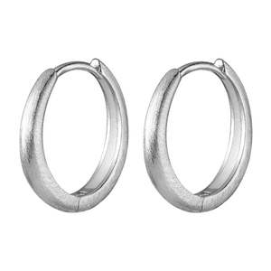 Elegant S925 sterling silver hoop earrings with a brushed matte texture finish