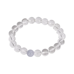 Bracelet minimaliste en perles de cristal naturel avec touche de pierre violet clair