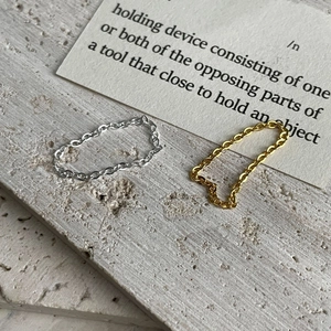 Détails des bagues chaîne souple minimalistes en argent sterling S925 doré et argenté