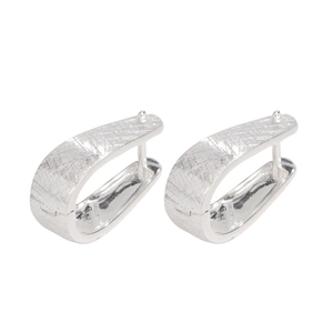 Elegante S925 Sterling Silber Creolen mit gebürsteter Metalloberfläche für Damen