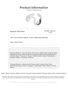 Detail view of S925 silver irregular U-shaped ring with 3.3g weight and 16.8mm inner diameter