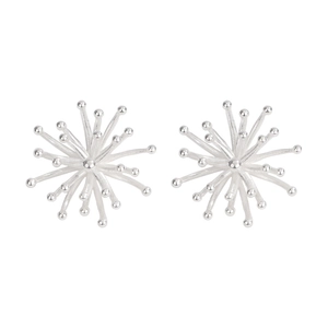 S925 sterling silver firework stud earrings with vintage minimalist radial ball design