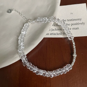 Elegantes S925 Sterlingsilber Armband mit klaren facettierten Kristallperlen für Damen
