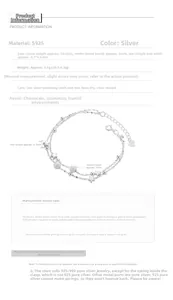 Detail of S925 sterling silver double-layer star bracelet with size and weight info
