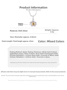 Detail view showing a 8.8mm S925 sterling silver sunflower pendant with gold-plated core