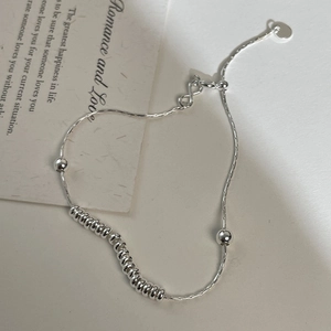925 Sterling Silver Bracelet Minimalist Round Bead Infinity Symbol Adjustable Snake Chain Bracelet For Women Elegant Daily Jewelry