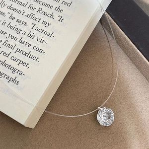 Minimalist S925 sterling silver mermaid tear necklace with rose-cut sparkling crystal pendant