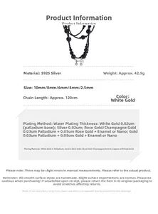 Detailed specifications of S925 sterling silver black onyx multi-layer beaded necklace