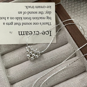 Collier Pendentif Grappe de Perles en Cœur Argent Sterling S925 pour Femme Style Coréen Minimaliste Chaîne de Clavicule