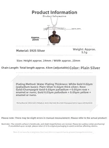 Detailed view of S925 sterling silver smoky crystal pendant with size measurements