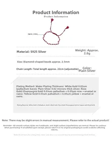 Spécifications détaillées du bracelet en argent S925 avec cordon rouge et perles losanges