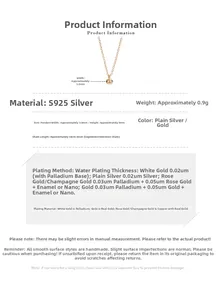 Detailed size specifications of S925 sterling silver bead pendant necklace on white base