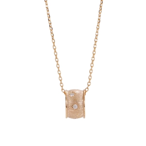 Minimalist S925 sterling silver gold plated star necklace with brushed zircon cylinder