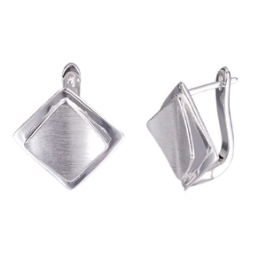 Minimalistische S925 Sterlingsilber quadratische Ohrringe mit gebürstetem Finish