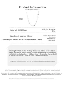 Detail specifications of S925 silver beaded necklace with 1.7mm enamel beads and 45cm chain
