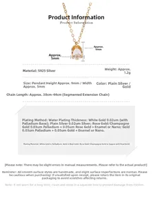 S925 sterling silver necklace with 9mm oval zircon pendant and adjustable chain