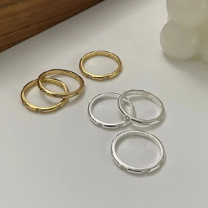 Minimalist S925 sterling silver rings set with zircon inlay in gold and silver finish