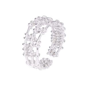 Minimalist S925 sterling silver multilayer abacus ring with adjustable open design
