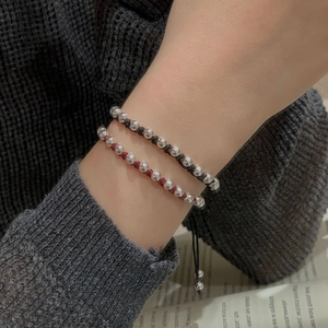 Minimalist S925 silver gourd red and black woven rope bracelets for women