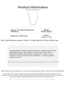 Technical specifications of S925 sterling silver double-layered knotted snake chain necklace