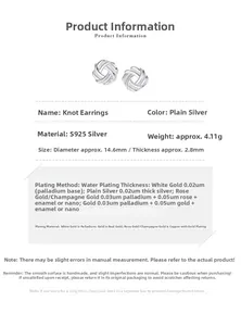 Detailed S925 sterling silver multi-line stud earrings specs with 14.6mm diameter